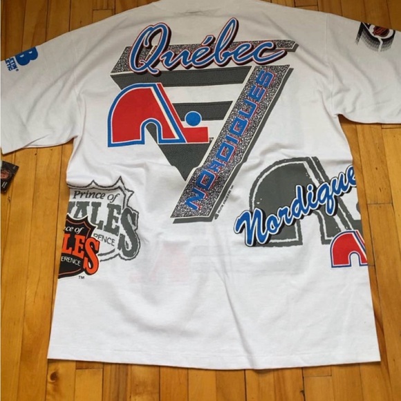 NHL White and Blue Nordiques Short Sleeve Tee - Picture 3 of 9